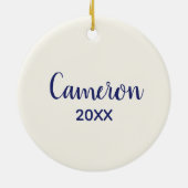 Oktopus mit Nautikhut Keramik Ornament (Hinten)