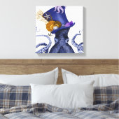 Oktopus mit Nautikhut Leinwanddruck (Insitu (Schlafzimmer))