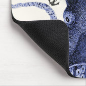 Oktopus mit Nautikhut Mousepad (Ecke)