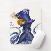 Oktopus mit Nautikhut Mousepad (Mit Mouse)