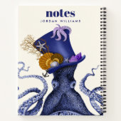 Oktopus mit Nautikhut Notizblock (Rückseite)