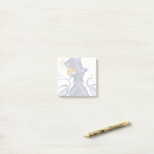 Oktopus mit Nautikhut Post-it Klebezettel (Auf Schreibtisch)