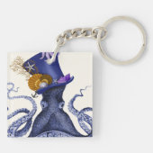Oktopus mit Nautikhut Schlüsselanhänger (Rückseite)