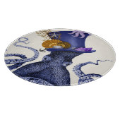 Oktopus mit Nautikhut Schneidebrett (Ecke)