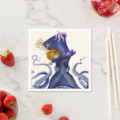 Oktopus mit Nautikhut Serviette (Beispiel)