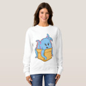 Oktopus mit Packet.PNG Sweatshirt (Vorne ganz)