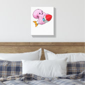 Oktopus mit Rakete Leinwanddruck (Insitu (Schlafzimmer))