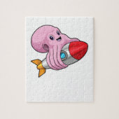 Oktopus mit Rakete Puzzle (Vertikal)