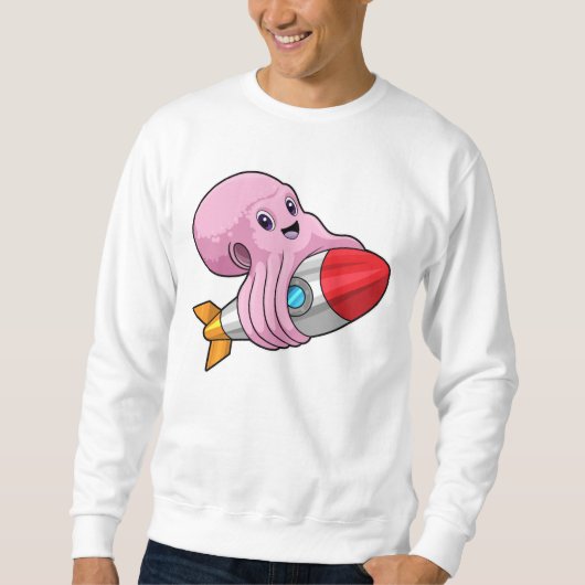 Oktopus mit Rakete Sweatshirt (Vorderseite)