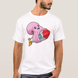 Oktopus mit Rakete T-Shirt