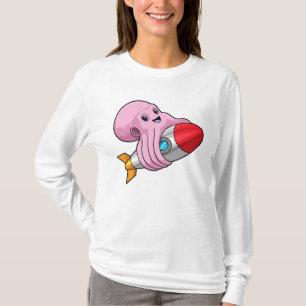 Oktopus mit Rakete T-Shirt