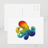 Oktopus mit Regenbogen Postkarte (Vorne/Hinten)