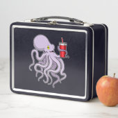 Oktopus mit trinkender Tasse Metall Brotdose (Beispiel)