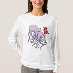 Oktopus mit trinkender Tasse T-Shirt