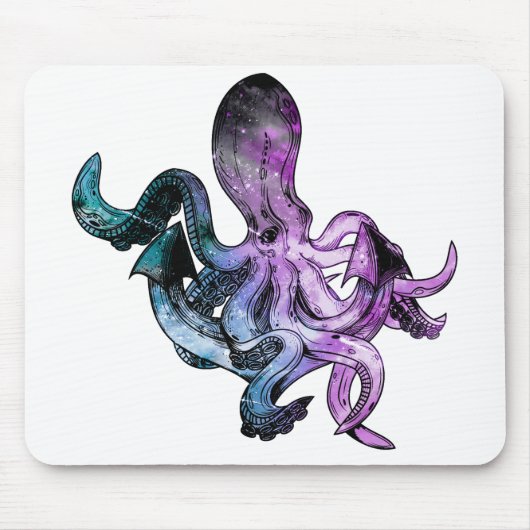 Oktopus Neon Mousepad (Vorne)