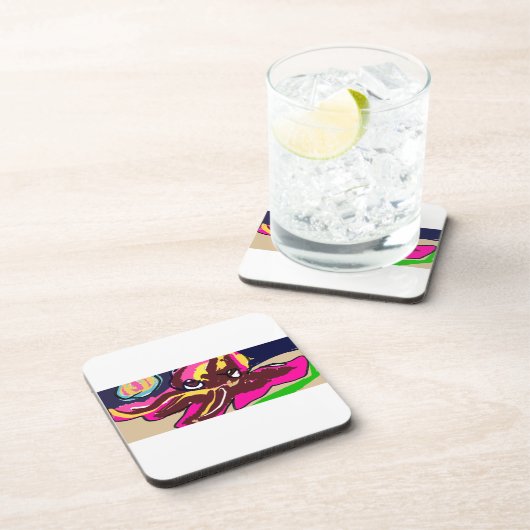 Oktopus niedlich getränkeuntersetzer (Rechte Seite)