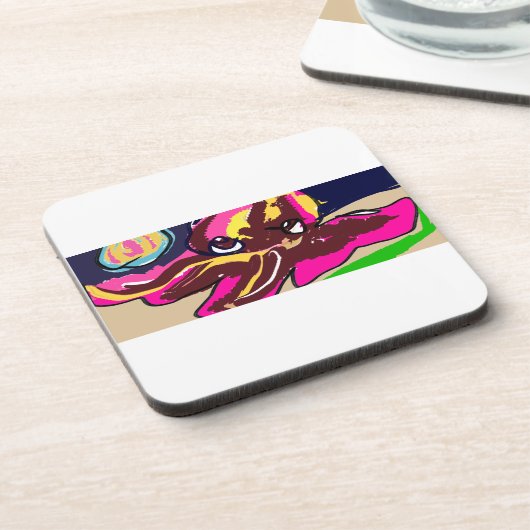 Oktopus niedlich getränkeuntersetzer (Linke Seite)