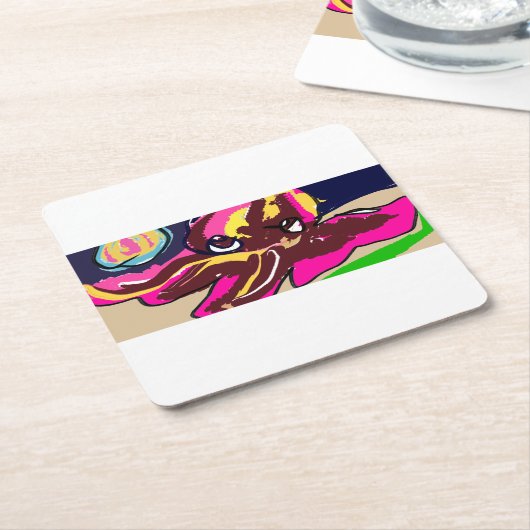 Oktopus niedlich rechteckiger pappuntersetzer (angewinkelt)