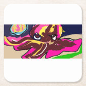 Oktopus niedlich rechteckiger pappuntersetzer (Vorderseite)