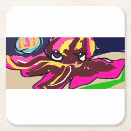 Oktopus niedlich rechteckiger pappuntersetzer