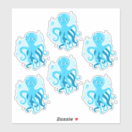 Oktopus. Niedliche Unterwasserwelt. Meeresleben Aufkleber