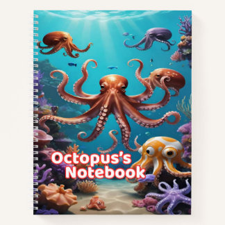 Oktopus Notizbuch für Kinder | Breitlinig Spiralbi
