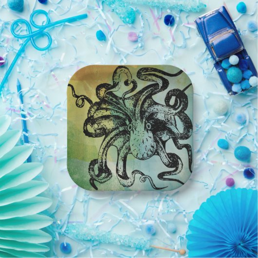 Oktopus Pappteller (Party)