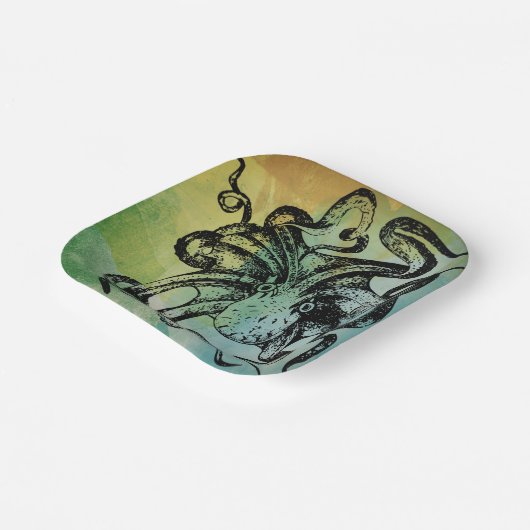 Oktopus Pappteller (Gewinkelt)