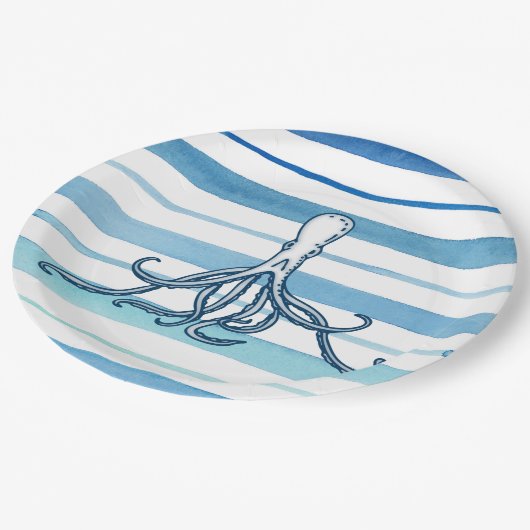 Oktopus Pappteller (Schrägansicht)