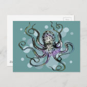 Oktopus Postkarte (Vorne/Hinten)