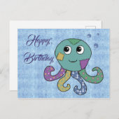 Oktopus Postkarte (Vorne/Hinten)
