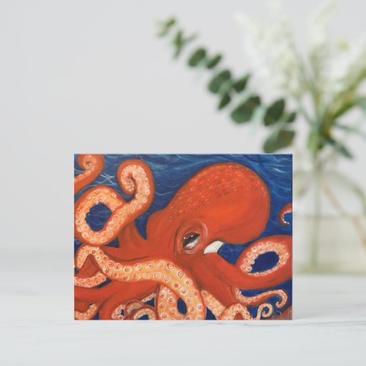 Oktopus Postkarte (Stehend Vorderseite)