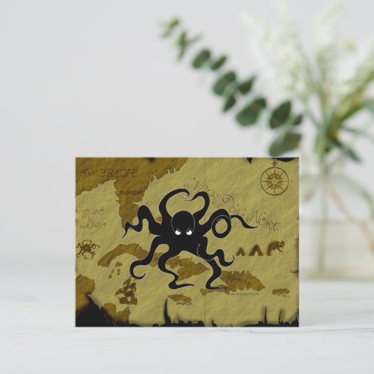 Oktopus Postkarte (Stehend Vorderseite)