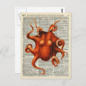 Oktopus Postkarte (Vorne/Hinten)