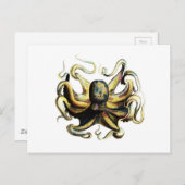 Oktopus Postkarte (Vorne/Hinten)
