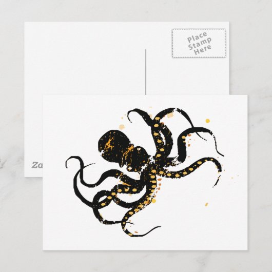 Oktopus Postkarte (Vorne/Hinten)