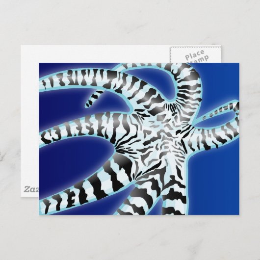 Oktopus Postkarte (Vorne/Hinten)