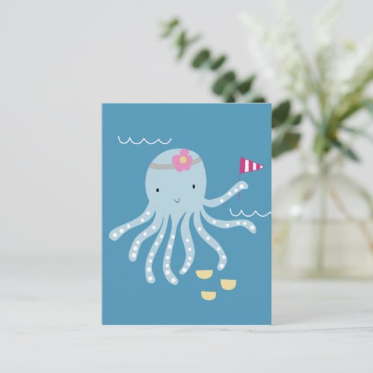 Oktopus Postkarte (Stehend Vorderseite)