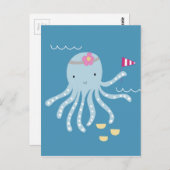 Oktopus Postkarte (Vorne/Hinten)