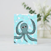 Oktopus Postkarte (Stehend Vorderseite)
