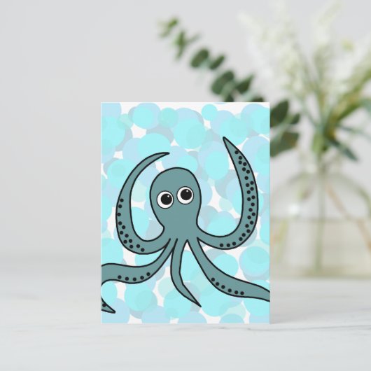 Oktopus Postkarte (Stehend Vorderseite)