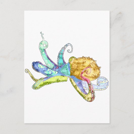 Oktopus Postkarte (Vorderseite)