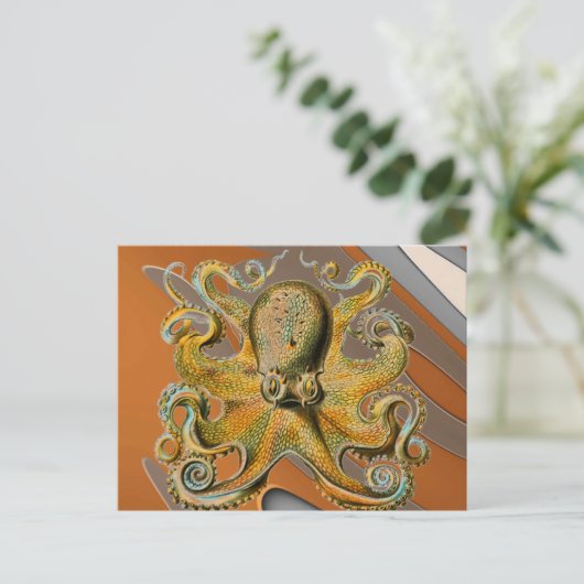 Oktopus Postkarte (Stehend Vorderseite)