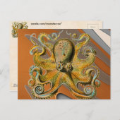 Oktopus Postkarte (Vorne/Hinten)