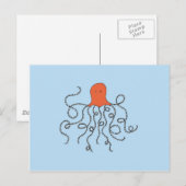 Oktopus Postkarte (Vorne/Hinten)