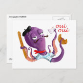 Oktopus Postkarte (Vorne/Hinten)