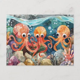 Oktopus Postkarte