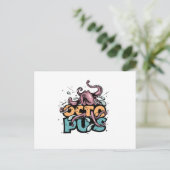 Oktopus Postkarte (Stehend Vorderseite)