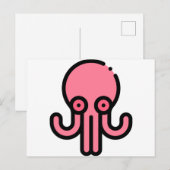Oktopus Postkarte (Vorne/Hinten)