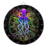 Oktopus Psychedelische Lumineszenz Dartscheibe (vorne)